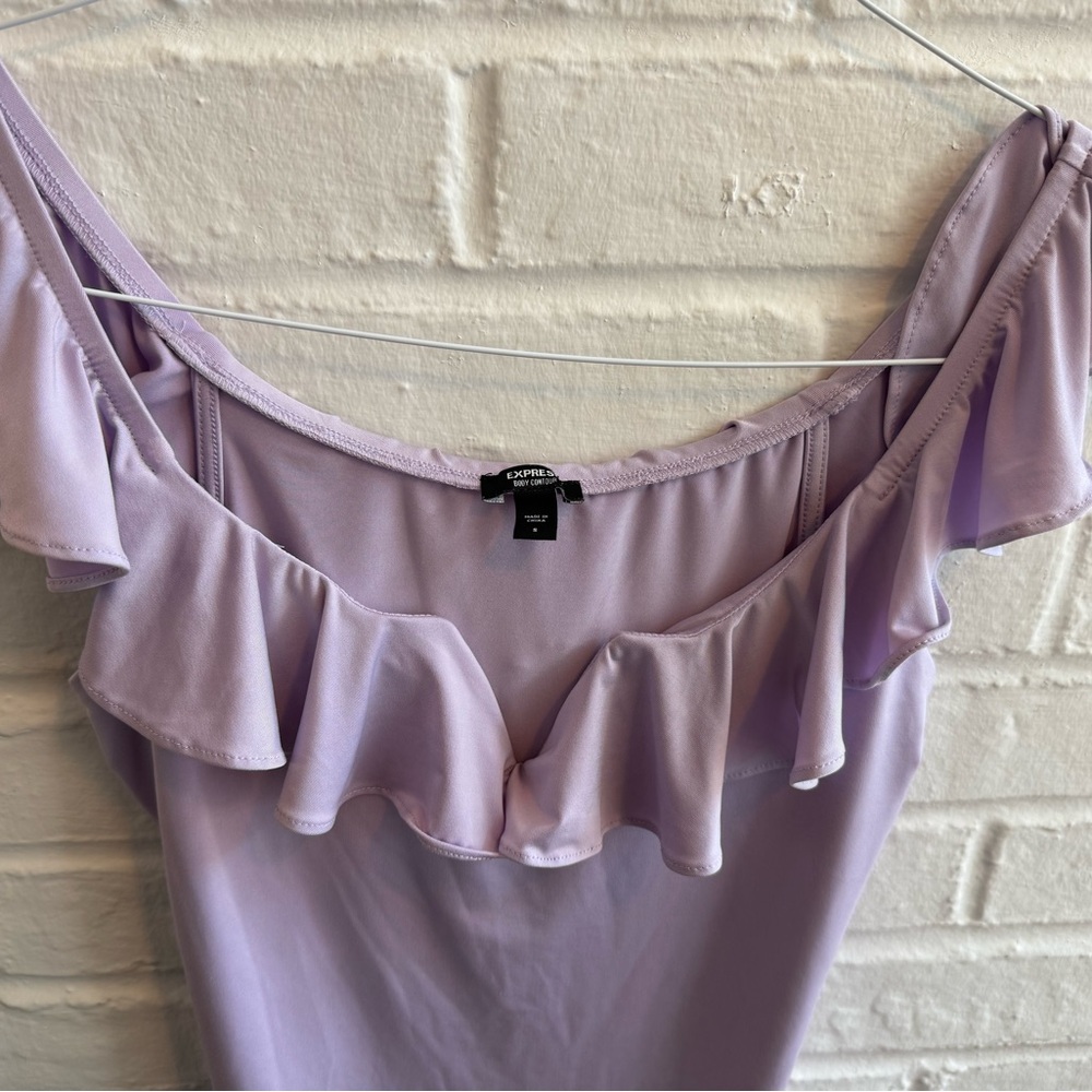 Express Lavender Ruffle Bodysuit - Picture 2 of 2